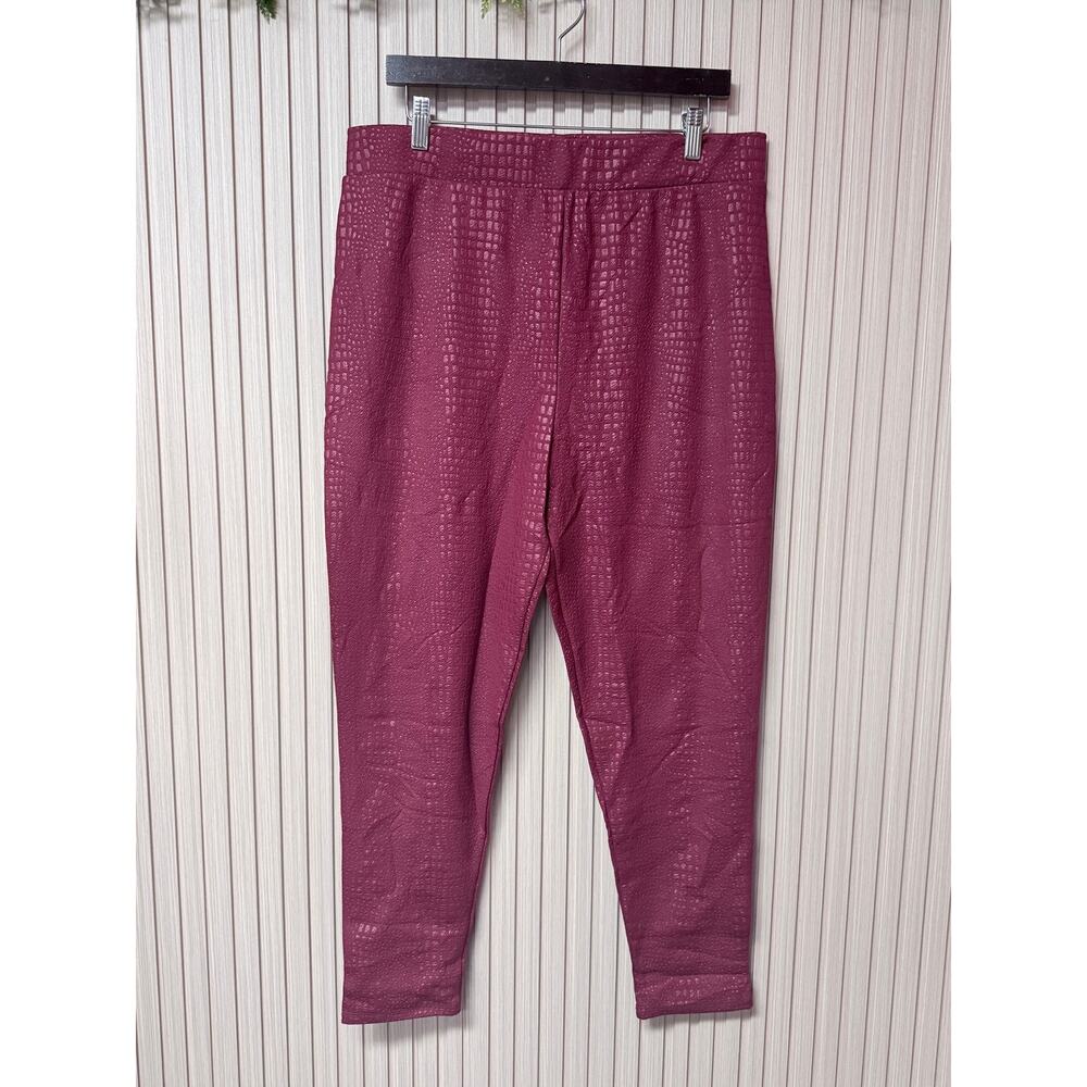 ASOS Design Oxblood Embossed Snake Print Leggings Size US 14